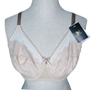 NWT Wacoal Retro Chic Underwire Bra sz 34D * Full Figure White Beige Lace Sheer